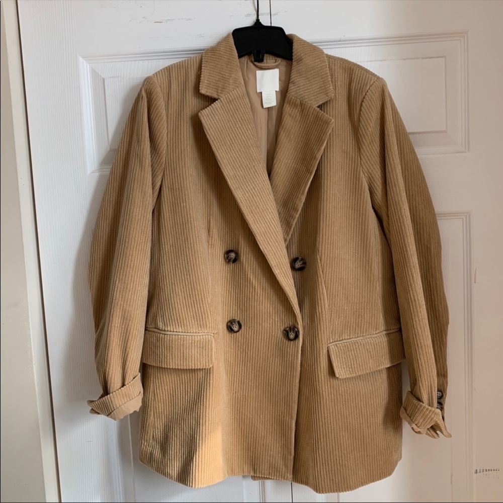BNWOT H&M Tan Corduroy Blazer 🍎